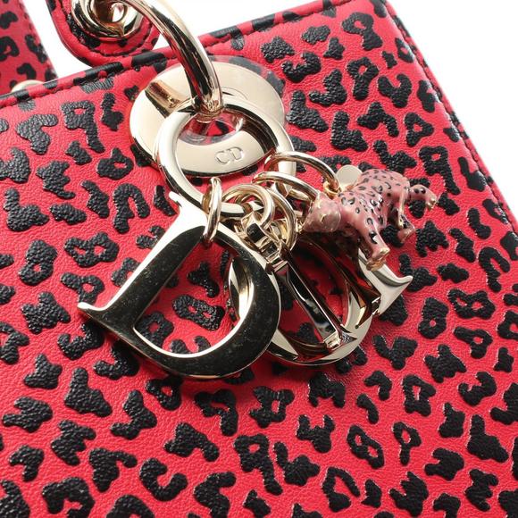 Dior Dior Lady Dior Leather Handbag Red/Black Leather Handbag - Picture 6 of 6